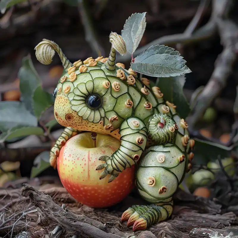 unrealistic apple creature