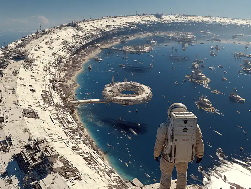 Creative-Story-Sparks-823 A large, ominous skull-shaped sculpture protrudes from the facade of an ornate building, featuring intricate architectural details and wrought iron balconies. Amidst its eerie atmosphere, oddball creatures seem to lurk in the shadows cast by the skull's dark eyes and weathered surface.