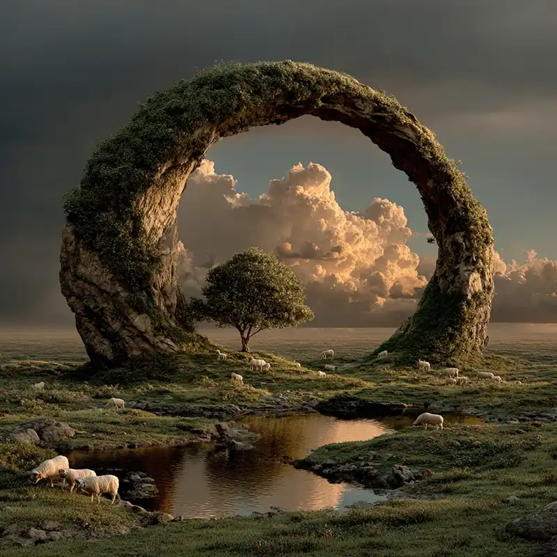 Creative-Story-Sparks-904 A large, ominous skull-shaped sculpture protrudes from the facade of an ornate building, featuring intricate architectural details and wrought iron balconies. Amidst its eerie atmosphere, oddball creatures seem to lurk in the shadows cast by the skull's dark eyes and weathered surface.